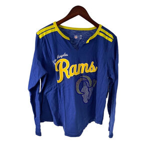 NFL Women's Long Sleeve V-Neck Tee Rams - Regular